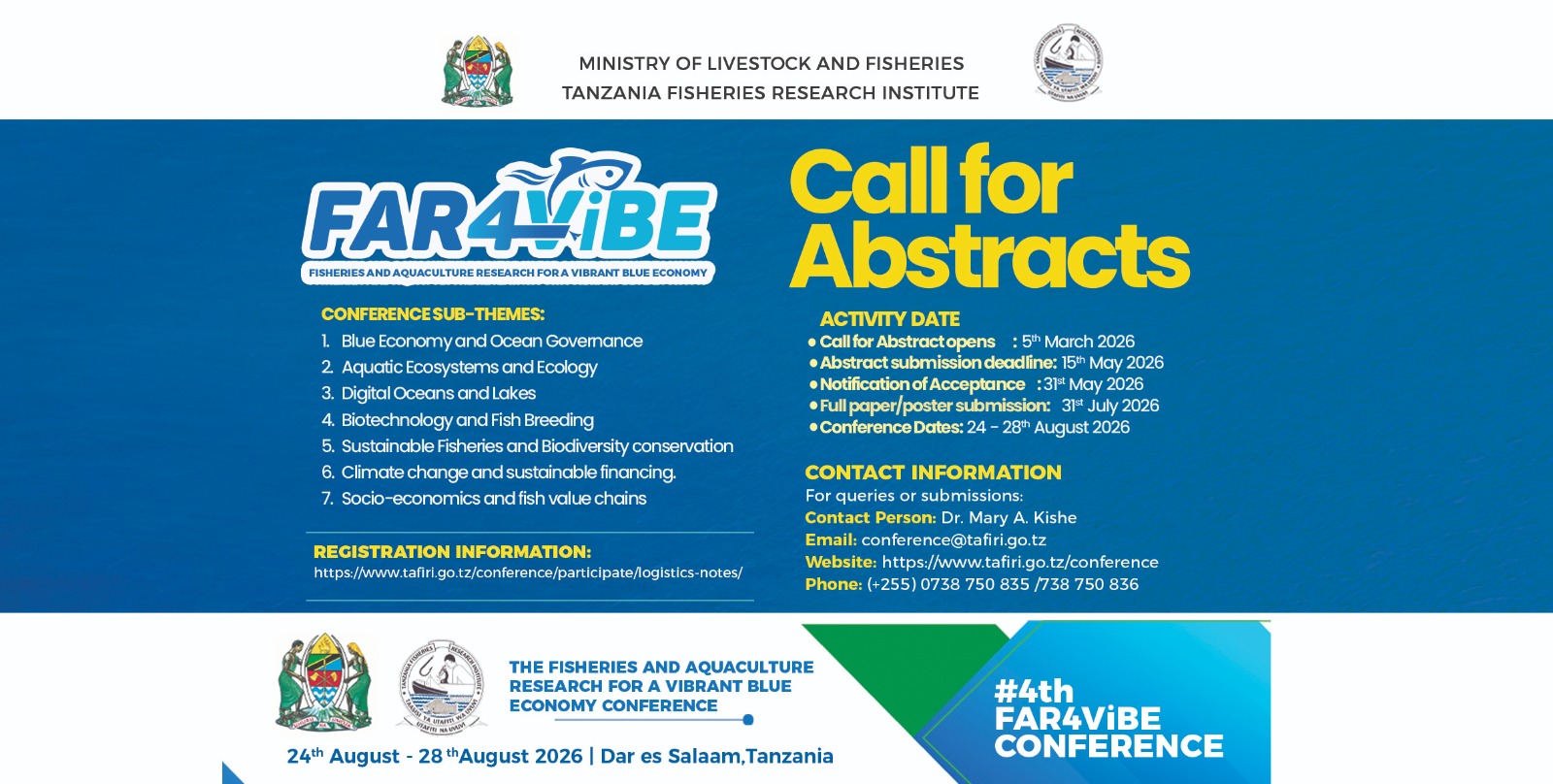 Fisheries and Aquaculture Research for a Vibrant Blue Economy